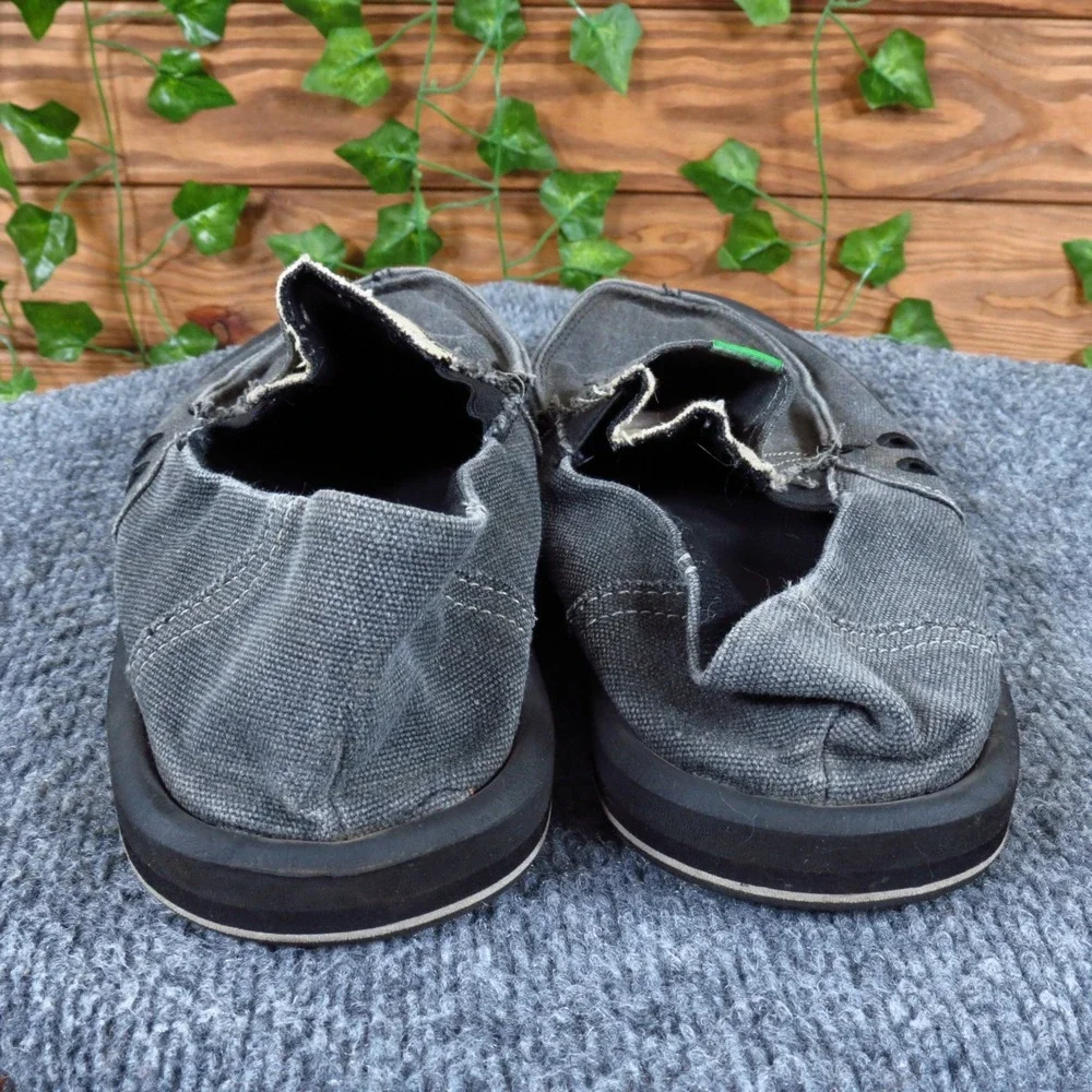 Sanuk Pick Pocket Mens Sidewalk‎ Surfer Loafer Size 8 Beach Travel Charcoal Gray